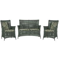 Jogo Sofá E 2 Poltronas Igapó Alumínio Marrom E5 Trama Verde - 1