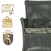 Jogo Sofá E 2 Poltronas Igapó Alumínio Marrom E5 Trama Verde - 2