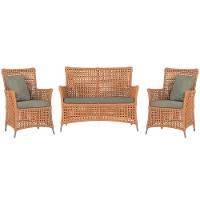 Jogo Sofá E 2 Poltronas Igapó Alumínio Fendi E8 Trama Terra Cota - 1