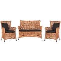 Jogo Sofá E 2 Poltronas Igapó Alumínio Marrom E9 Trama Terra Cota - 2