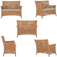 1 Sofá E Mesa Igapó Alumínio Marrom Corda Náutica E3 Trama Terra Cota - 2