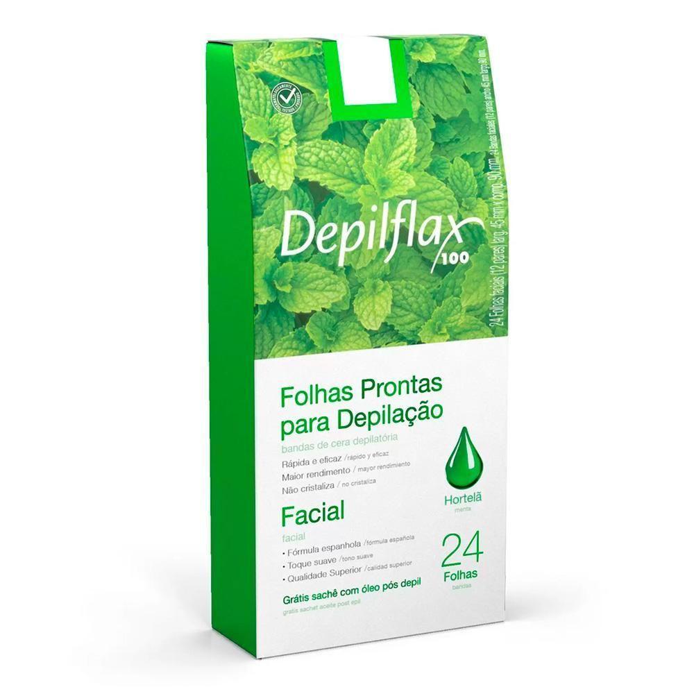 Depilflax - Folhas Prontas Faciais Hortela 24 Unidades - 1