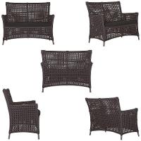 1 Sofá E Mesa Igapó Alumínio Marrom Corda Náutica E9 Trama Marrom - 2