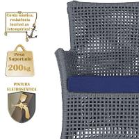 1 Sofá E Mesa Igapó Alumínio Marrom Corda Náutica E10 Trama Prata - 3