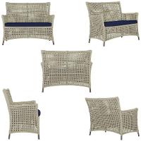 1 Sofá E Mesa Igapó Alumínio Marrom Corda Náutica E10 Trama Rami - 2