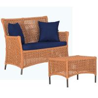 1 Sofá E Mesa Igapó Alumínio Marrom Corda Náutica E10 Trama Terra Cota - 1