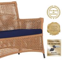 1 Sofá E Mesa Igapó Alumínio Marrom Corda Náutica E10 Trama Terra Cota