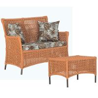 1 Sofá E Mesa Igapó Alumínio Marrom Corda Náutica E6 Trama Terra Cota - 1