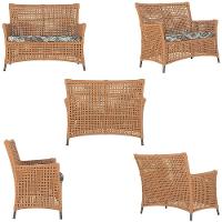 1 Sofá E Mesa Igapó Alumínio Marrom Corda Náutica E6 Trama Terra Cota - 2