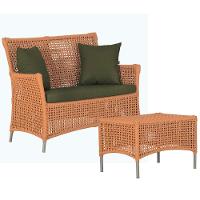 1 Sofá E Mesa Centro Igapó Alumínio Corda Náutica E13 Trama Terra Cota - 1