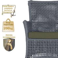 1 Sofá E Mesa Centro Igapó Alumínio Corda Náutica E13 Trama Prata - 3