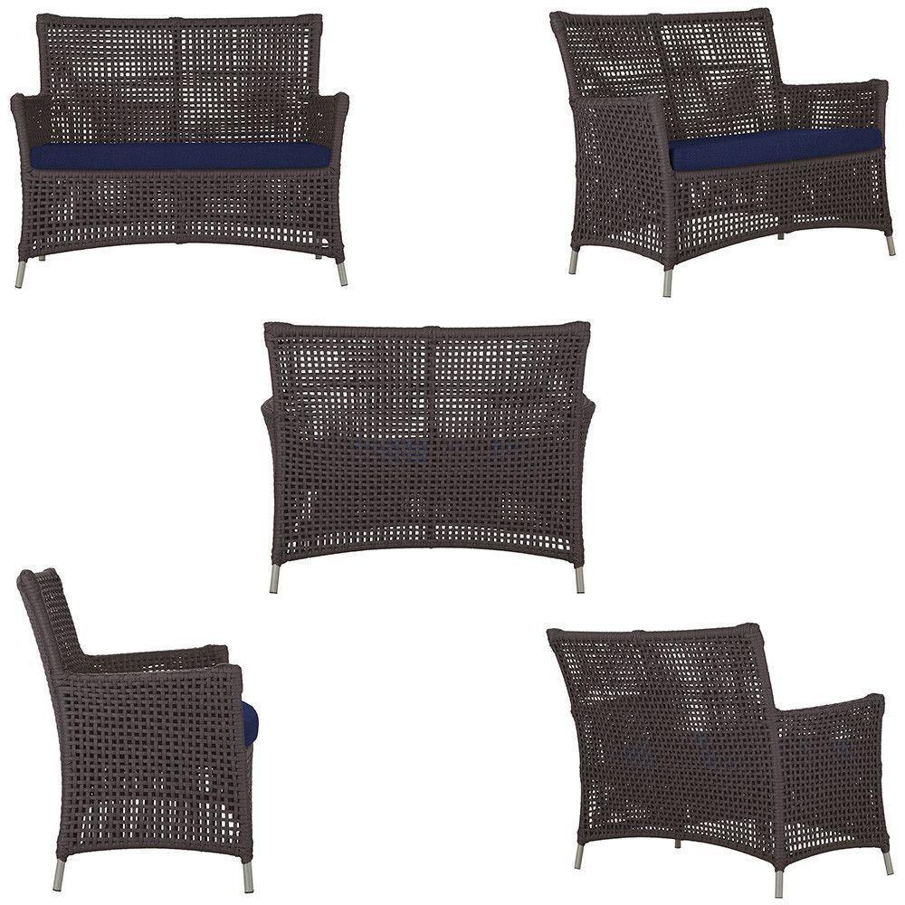 1 Sofá E Mesa Centro Igapó Alumínio Corda Náutica E10 Trama Marrom - 2