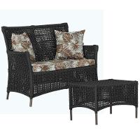 1 Sofá E Mesa Igapó Alumínio Marrom Corda Náutica E6 Trama Preto - 1