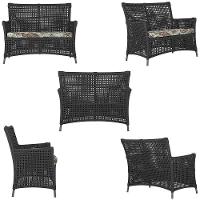 1 Sofá E Mesa Igapó Alumínio Marrom Corda Náutica E6 Trama Preto - 2