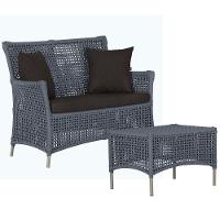 1 Sofá E Mesa Centro Igapó Alumínio Corda Náutica E9 Trama Prata - 1