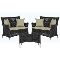 2 Sofás E Mesa Igapó Alumínio Fendi Corda Náutica E7 Trama Preto - 1