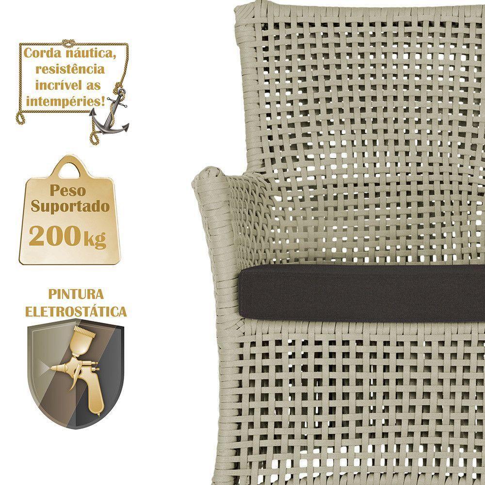 2 Sofás E Mesa Igapó Alumínio Fendi Corda Náutica E9 Trama Rami - 3