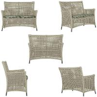 1 Sofá E Mesa Igapó Alumínio Preta Corda Náutica E5 Trama Rami - 2