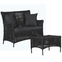 1 Sofá E Mesa Igapó Alumínio Preta Corda Náutica E11 Trama Preto - 1