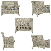 2 Sofás E Mesa Igapó Alumínio Fendi Corda Náutica E6 Trama Rami - 2