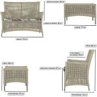 2 Sofás E Mesa Igapó Alumínio Fendi Corda Náutica E6 Trama Rami - 5