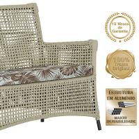 1 Sofá E Mesa Igapó Alumínio Preta Corda Náutica E6 Trama Rami