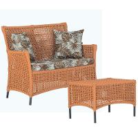 1 Sofá E Mesa Igapó Alumínio Preta Corda Náutica E6 Trama Terra Cota - 1