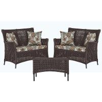 2 Sofás E Mesa Igapó Alumínio Preta Corda Náutica E6 Trama Marrom - 1