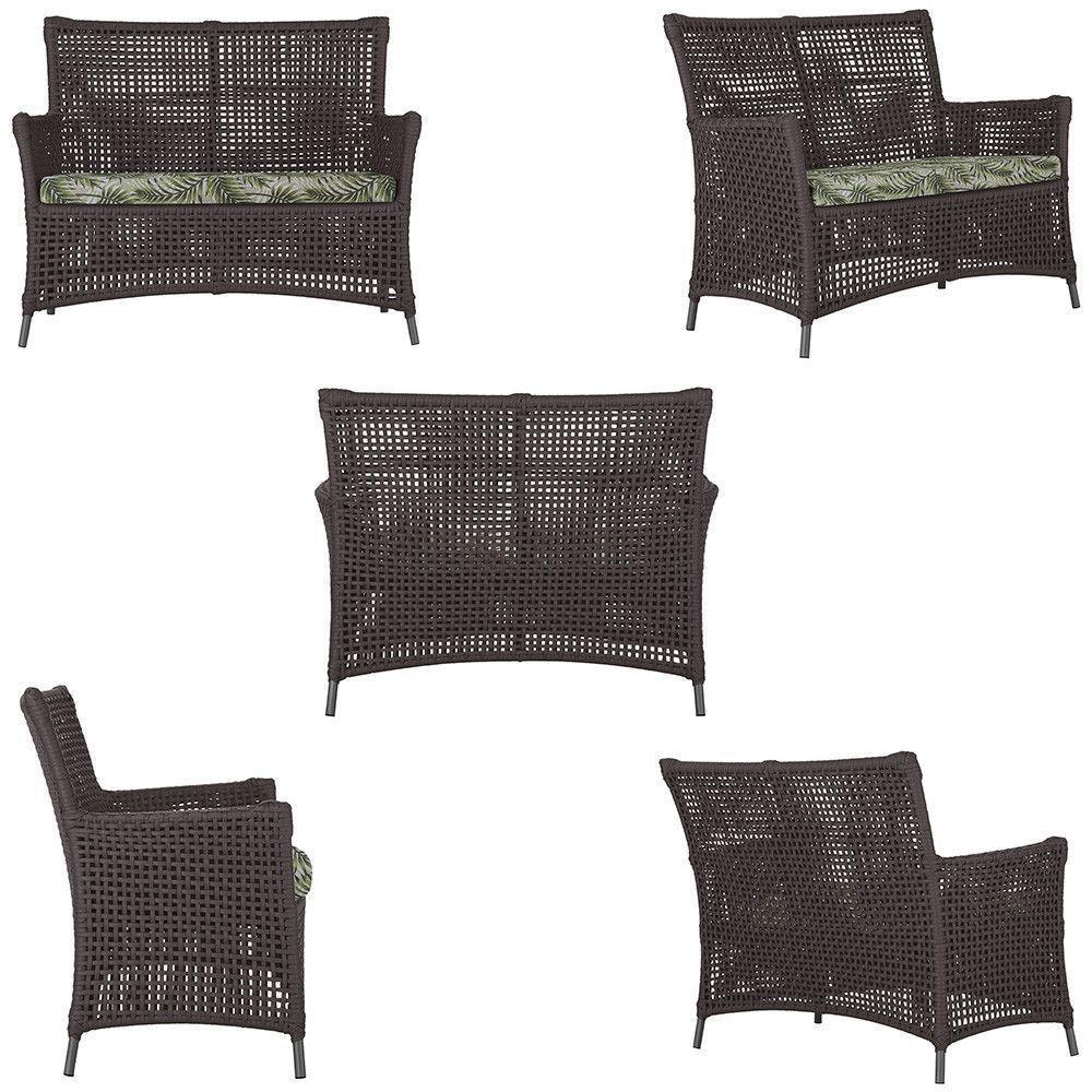 2 Sofás E Mesa Igapó Alumínio Preta Corda Náutica E5 Trama Marrom - 2