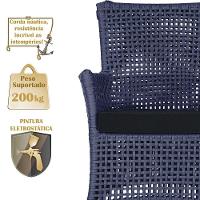 2 Sofás E Mesa Igapó Alumínio Marrom Corda Náutica E12 Trama Azul - 3