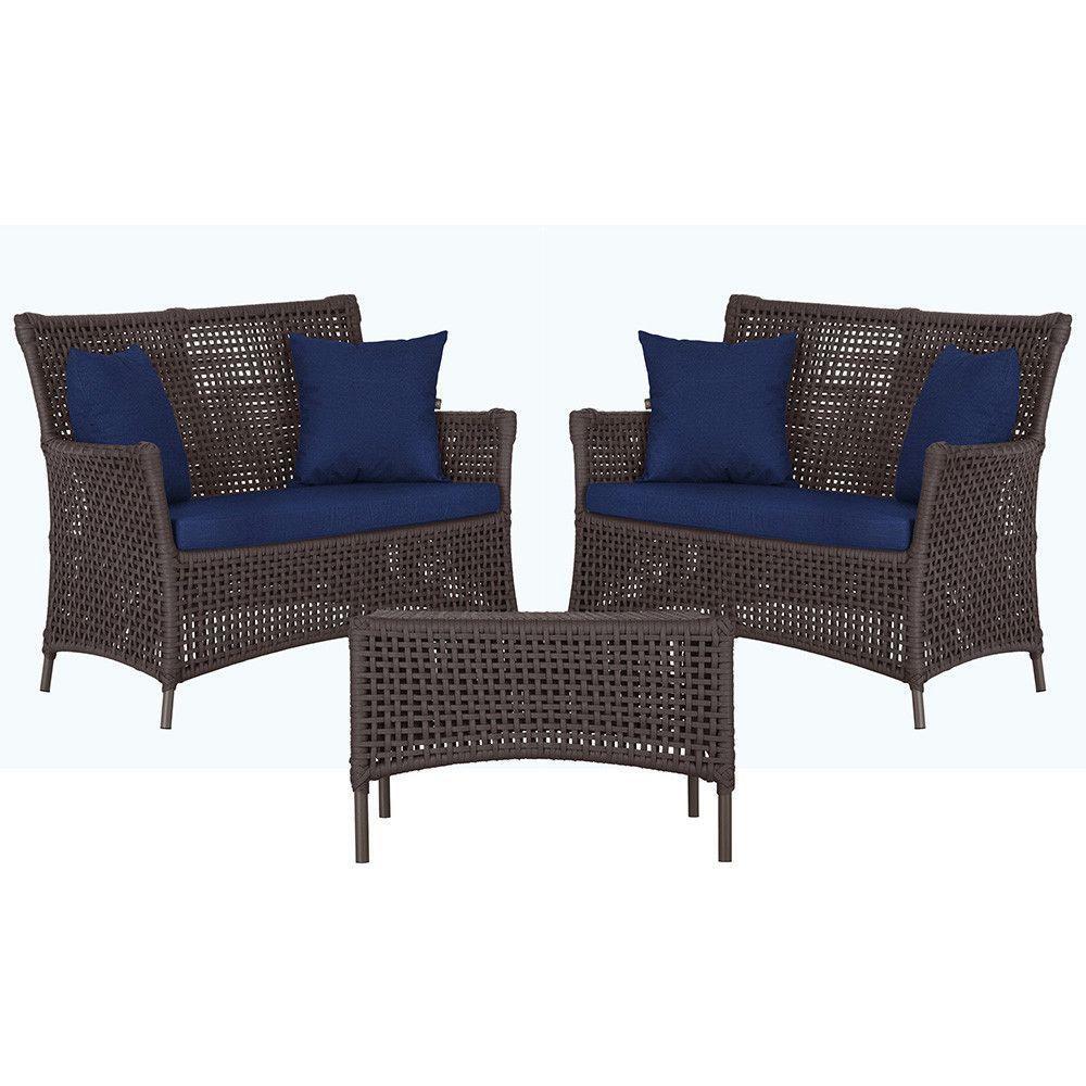 2 Sofás E Mesa Igapó Alumínio Marrom Corda Náutica E10 Trama Marrom - 1