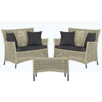 2 Sofás E Mesa Igapó Alumínio Preta Corda Náutica E11 Trama Rami - 1