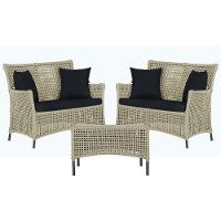 2 Sofás E Mesa Igapó Alumínio Preta Corda Náutica E12 Trama Rami - 1