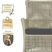 2 Sofás E Mesa Igapó Alumínio Fendi Corda Náutica E11 Trama Rami - 3