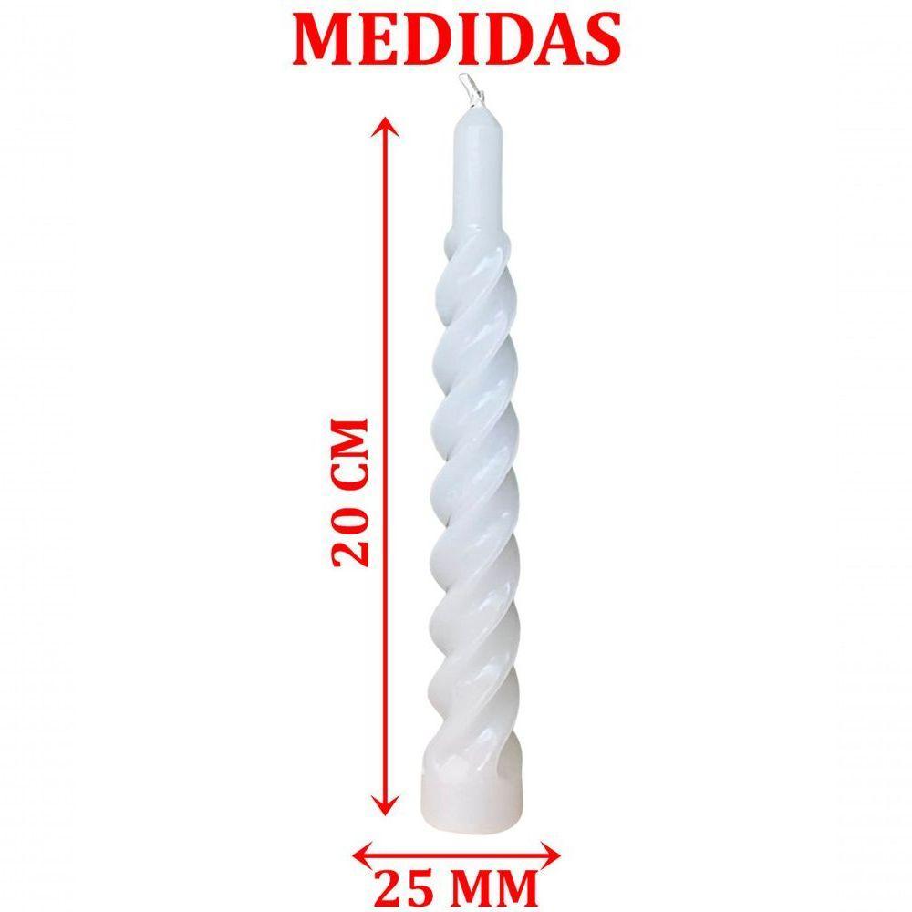 Kit 9 Vela Espiral Decoração Natalina Branco Torcida De 20cm - 2