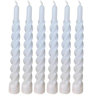 Kit 9 Vela Espiral Decoração Natalina Branco Torcida De 20cm
