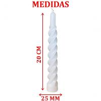 Kit 9 Vela Espiral Decoração Natalina Branco Torcida De 20cm - 2
