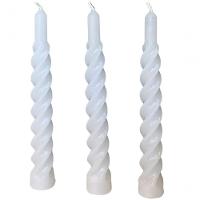 Kit 9 Vela Espiral Decoração Natalina Branco Torcida De 20cm - 3
