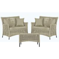 2 Sofás E Mesa Igapó Alumínio Preta Corda Náutica E7 Trama Rami - 1