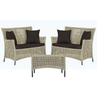 2 Sofás E Mesa Igapó Alumínio Preta Corda Náutica E9 Trama Rami - 1