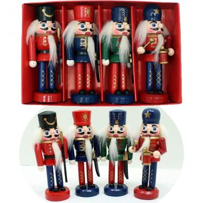 Kit 4 Soldados Quebra Nozes Tradição Enfeite Natalino 12cm