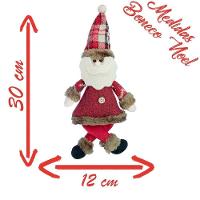 Kit 12 Enfeites Boneco De Neve E Papai Noel Natal Em Tecido 30cm - 1