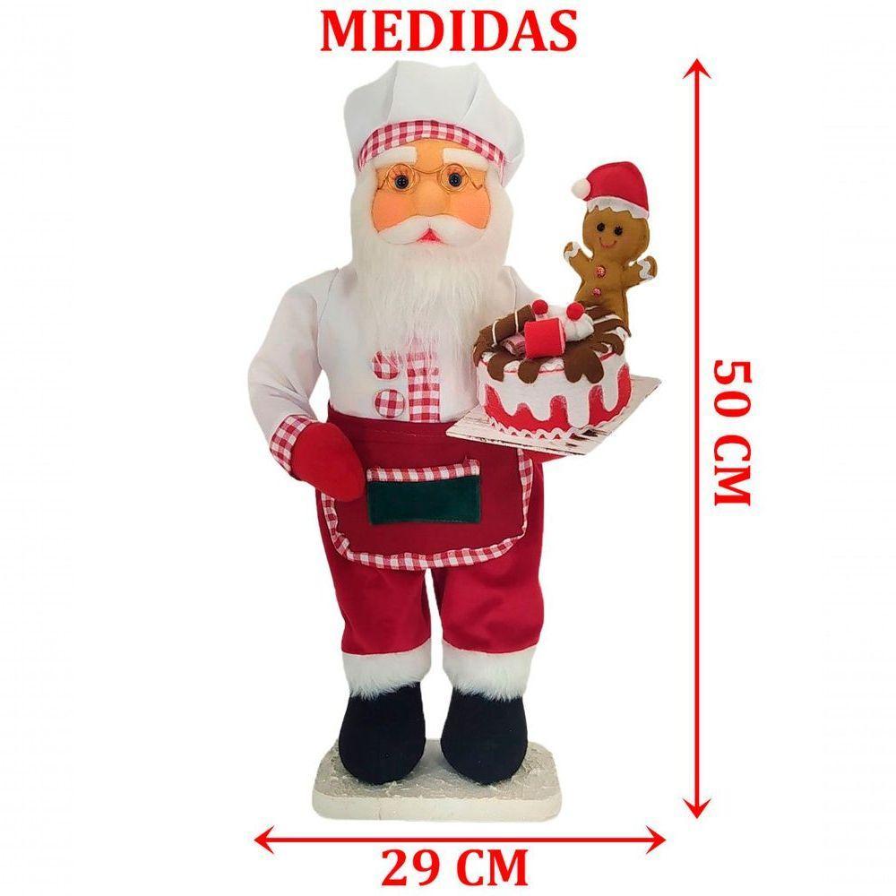 Dupla Bonecos Natalino Papai E Mamãe Noel Confeiteiros 50cm - 2