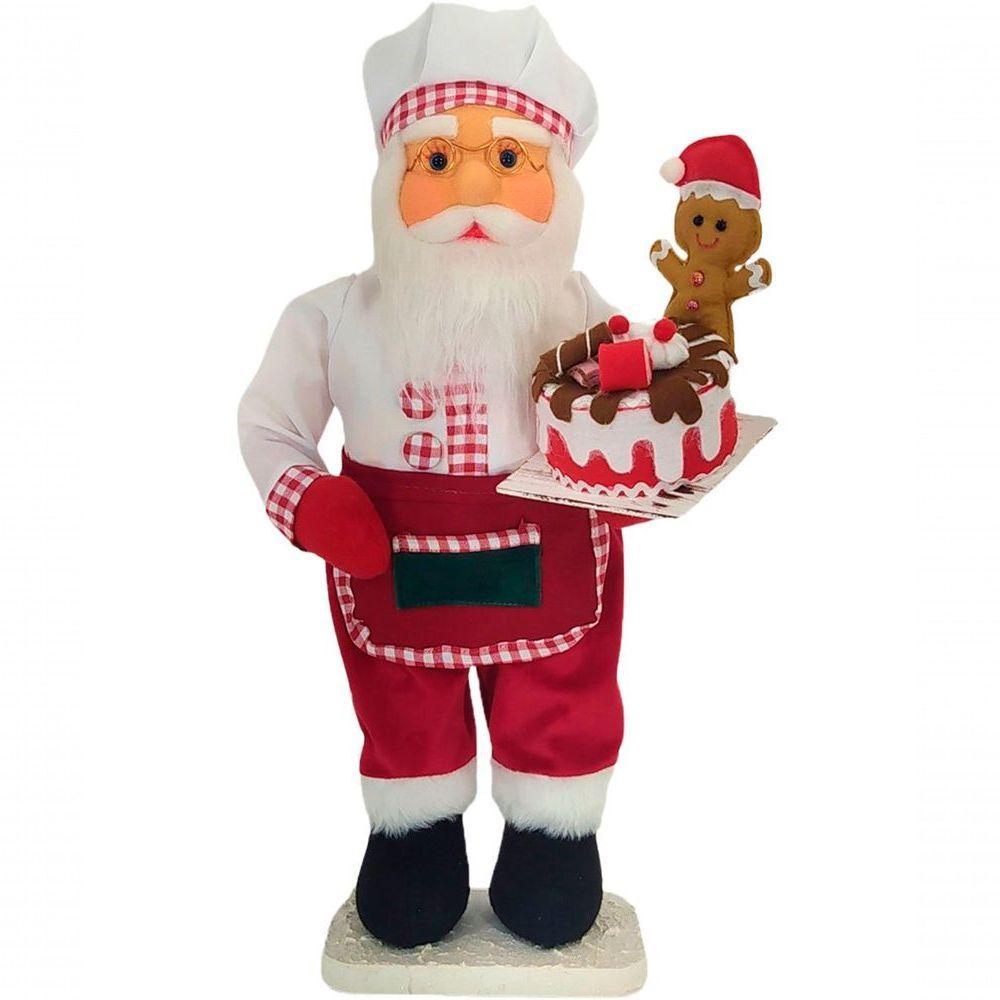 Dupla Bonecos Natalino Papai E Mamãe Noel Confeiteiros 50cm - 3