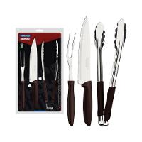 Kit para Churrasco Tramontina Plenus Aço Inox e Cabos de Polipropileno Marrom 3 Peças - 1