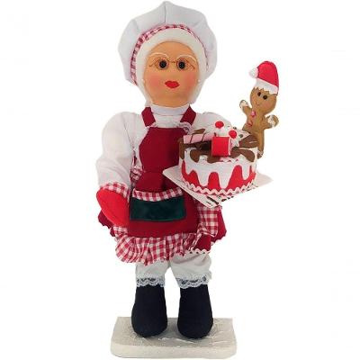 Boneco Natalino Mamãe Noel Confeiteira Cozinha Chefe De 50cm