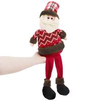 Boneco De Natal Papai Noel Sentado Perna Mole Em Tecido 56cm - 2