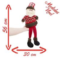 Boneco De Natal Papai Noel Sentado Perna Mole Em Tecido 56cm - 7