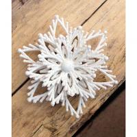 Kit 20 Flores Natal Com Glitter Branco Natalino Enfeite 10cm - 4