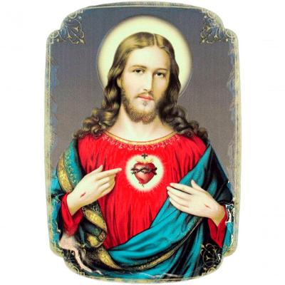 Quadro Mesa Coleção Natal Sagrado Coração De Jesus 14x20cm